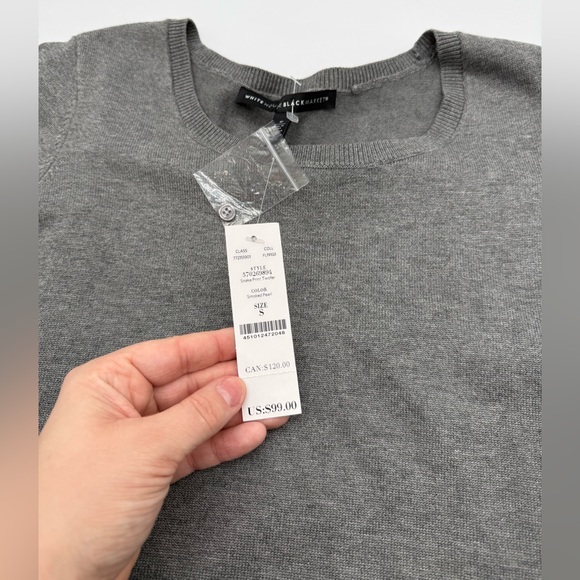 Women’s White House Black Market gray Layered Snakeskin Shirt Sweater NWT Sz S - Picture 6 of 13